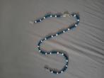 Ketting Lapis Lazuli met zoetwater parels, Ophalen of Verzenden, Zo goed als nieuw, Blauw, Steen of Mineraal
