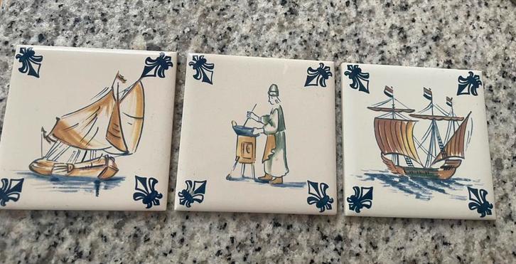 3 KLM business class tegeltjes., Verzamelen, KLM Huisjes, Ophalen of Verzenden