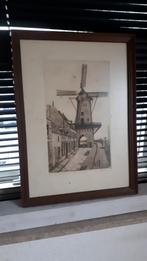 Cornelis Marinus van der Woerd.-Molen, Antiek en Kunst, Kunst | Tekeningen en Foto's, Ophalen of Verzenden