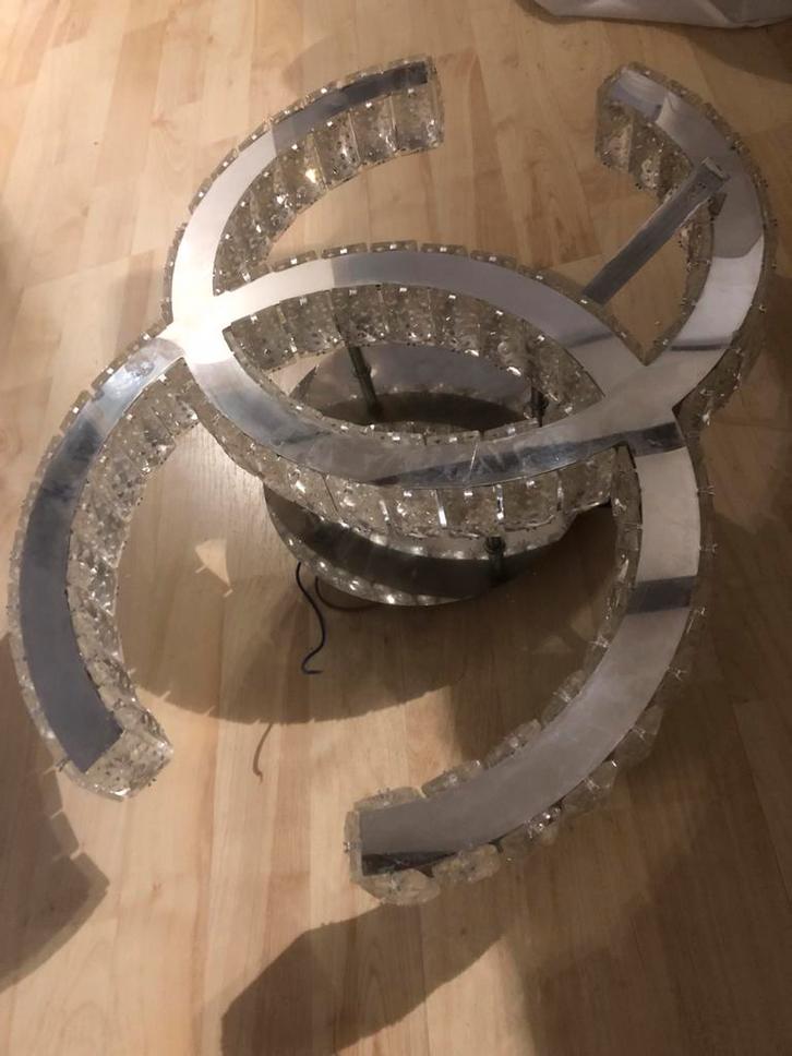 Moderne - Chanel -Plafondlamp met Kristallen, Huis en Inrichting, Lampen | Plafondlampen, Zo goed als nieuw, Glas, Ophalen