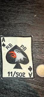 Ace of Spades Patch - BATTLE A SHAU - 502nd / 101st AIRBORNE, Ophalen of Verzenden, Landmacht, Amerika, Embleem of Badge