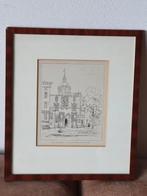 Gravure 1881 Dordrecht Groothoofdspoort in lijst achter glas, Antiek en Kunst, Kunst | Etsen en Gravures, Ophalen