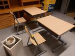 2 schoolbankjes met stoeltjes ( 500364 ), Kinderen en Baby's, Kinderkamer | Tafels en Stoelen, Ophalen of Verzenden, Gebruikt