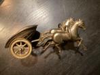Vintage koperen Romeinse strijdwagen met paarden, Antiek en Kunst, Ophalen of Verzenden