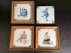 Makkum Tichelaar aardenwerk tegeltjes, 5 stuks, Antiek en Kunst, Ophalen of Verzenden