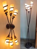 Plafondlamp en stalamp set 9xE14, Ophalen, Zo goed als nieuw