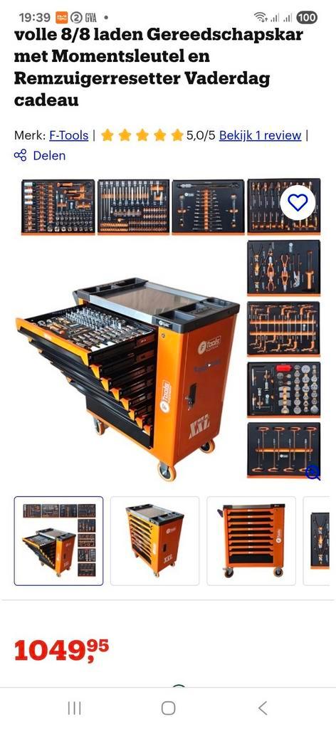 XXL GEREEDSCHAPSWAGEN 8 LADEN GEVULD MET MOMENTSLEUTEL, Auto diversen, Autogereedschap, Nieuw, Ophalen of Verzenden