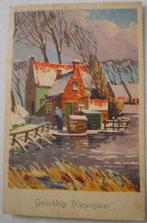 Huisje in de Sneeuw - Gelukkig Nieuwjaar - 1951, Ophalen of Verzenden, 1940 tot 1960, Gelopen, Seizoenen