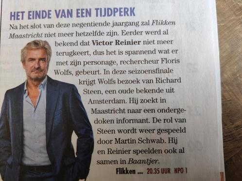 Het einde van een tijdperk Flikken Maastricht Victor Reinier, Verzamelen, Tijdschriften, Kranten en Knipsels, Knipsel(s), Nederland