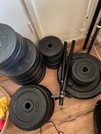 Halterset 150kg totaal, Ophalen, Gebruikt, Armen, Halterset