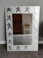 Leuke spiegel 50 x 70 cm met figuurtjes in matte rand, Minder dan 100 cm, Gebruikt, Rechthoekig, 50 tot 75 cm