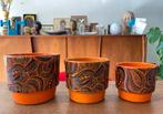 ADCO Paisley Oranje Vintage Set Bloempotten, Antiek en Kunst, Antiek | Keramiek en Aardewerk, Ophalen of Verzenden