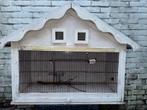 Charmante houten vogelkooi / volière – uniek design!, Ophalen, Gebruikt, Hout, Vogelkooi