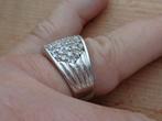 zilveren royale ring vol met heldere witte steentjes [684], Sieraden, Tassen en Uiterlijk, Ringen, 17 tot 18, Dame, Zo goed als nieuw