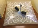 Vintage jaren 60 plafond lamp schaallamp, Ophalen of Verzenden, Zo goed als nieuw, Glas