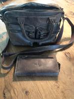 Leren cowboytas migmac met nieuwe bij behorende portemonnnee, Sieraden, Tassen en Uiterlijk, Tassen | Damestassen, Ophalen of Verzenden