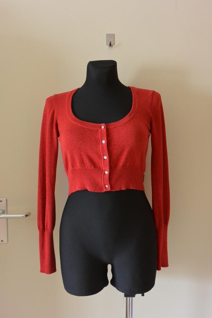 Watcher bolero vestje L rood glitter, leuk voor feestdagen, Kleding | Dames, Truien en Vesten, Gedragen, Maat 42/44 (L), Rood