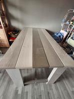 Robuuste eetkamer tafel in grijstinten, Huis en Inrichting, Tafels | Eettafels, Ophalen, Gebruikt, 50 tot 100 cm, Vijf personen of meer