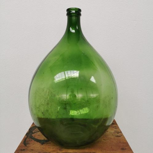 Brocante glazen Dame Jeanne vaas wijnfles, gistfles glas 407, Antiek en Kunst, Curiosa en Brocante, Ophalen of Verzenden