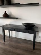 Sidetable/bureau mat zwart hout 1.60x60x79 € 65,00, Ophalen, Eikenhout, Zo goed als nieuw, 150 tot 200 cm