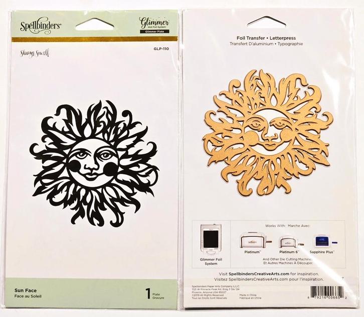 Nieuw Glimmer Hot Foil Plate Sun Face / Zon van Spellbinders, Hobby en Vrije tijd, Scrapbooking, Nieuw, Frame of Mal, Ophalen of Verzenden