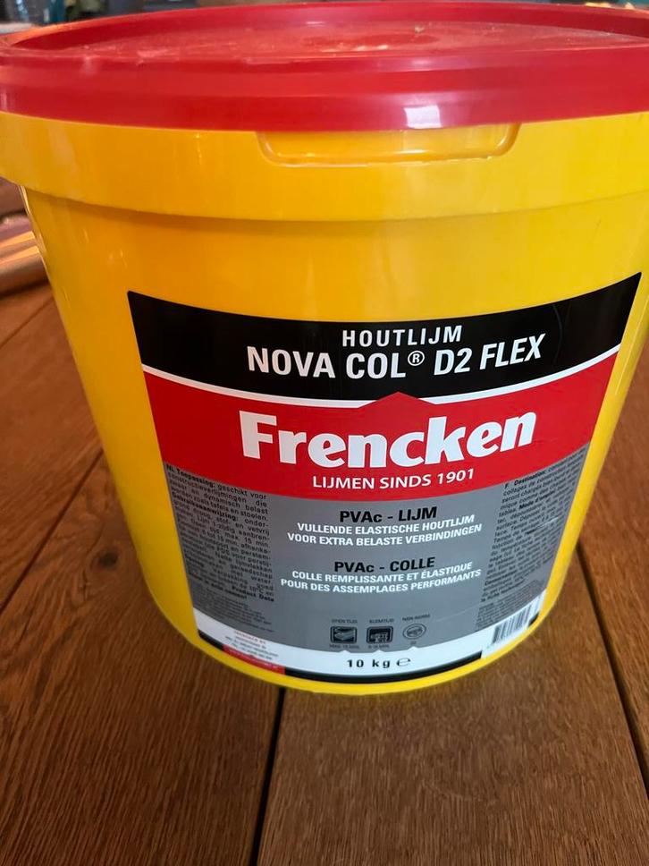 Houtlijm van het merk Frencken nova col, Doe-het-zelf en Verbouw, Verf, Beits en Lak, Gebruikt, Verf, Minder dan 5 liter, Wit