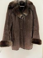 Met bont gevoerde nappa leren damescoat., Kleding | Dames, Ophalen of Verzenden, Zo goed als nieuw, Maat 42/44 (L), Bruin