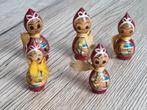 5 Mooie Vintage Houten Mini Matroesjka Poppetjes Letterbak, Verzenden, Gebruikt