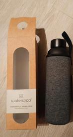 Waterdrop glazen drinkfles in vilten houder, Ophalen, Nieuw