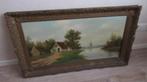 Tk mooi antiek schilderij met boerderij., Ophalen