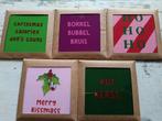 Humoristische Kerst Onderzetters Set, Ophalen of Verzenden, Nieuw, Glas of Kopje