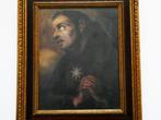 Franciscus van Assisi in goud vergulde houtgesneden lijst, Antiek en Kunst, Antiek | Religie, Ophalen of Verzenden