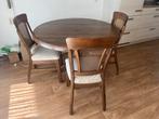 Eiken Salontafel + 4 Stoelen - Gratis Ophalen in Pijnacker!, Huis en Inrichting, Stoelen, Ophalen, Gebruikt, Bruin, Vier