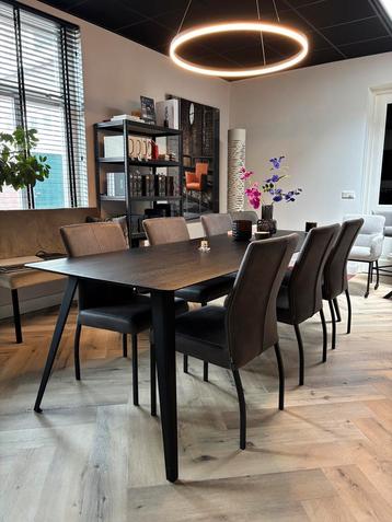 6 NIEUWE eetkamerstoelen in antraciet + GRATIS armstoel beschikbaar voor biedingen