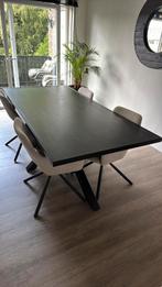 Zwarte eettafel, Huis en Inrichting, Tafels | Eettafels, Ophalen, 100 tot 150 cm, 200 cm of meer, Zo goed als nieuw