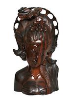 Balinese zeer mooi gesneden Vrouwen Buste, Ophalen of Verzenden