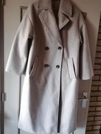 Winterjas mantel ecru geen label of maat, Maat 38/40 (M), Verzenden, Beige, Zo goed als nieuw