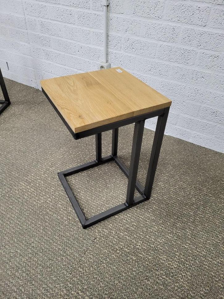 nieuw massief eiken bijzettafel laptop tafel, Huis en Inrichting, Tafels | Bijzettafels, Nieuw, Vierkant, 45 tot 60 cm, Minder dan 55 cm