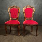 set barokstoelen, Huis en Inrichting, Stoelen, Ophalen, Hout, Gebruikt, Rood