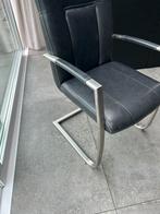 6x Leren eetkamerstoelen H&H, Huis en Inrichting, Stoelen, Ophalen, Zo goed als nieuw, Zwart, Vijf, Zes of meer stoelen
