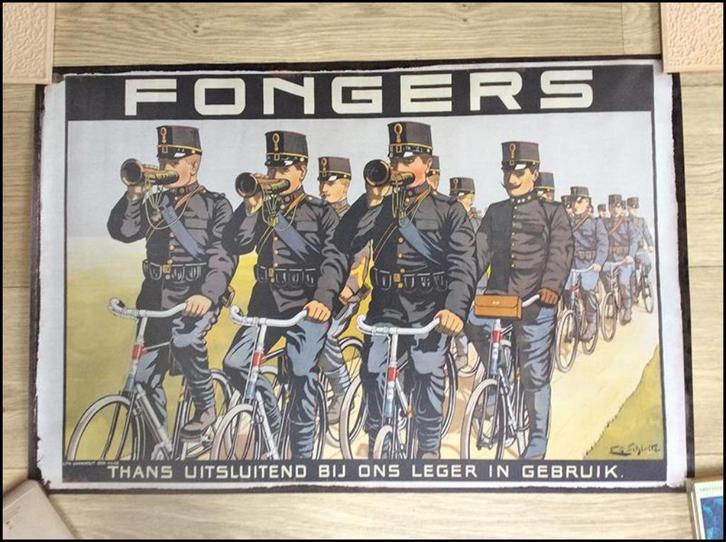 FONGERS Fietsen 60x40 Poster Affiche fiets reclame, Verzamelen, Retro, Huis en Inrichting, Verzenden