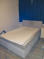 Grijs bed inclusief bed lades, Ophalen, Zo goed als nieuw, Tweepersoons, 140 cm