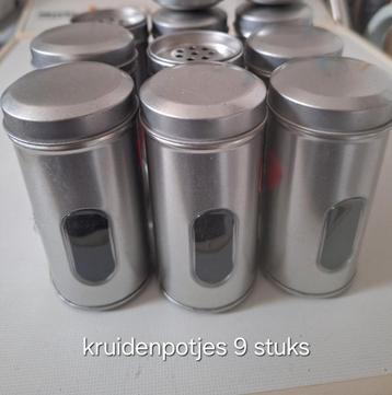 Kruidenpotjes met venster 9 stuks beschikbaar voor biedingen