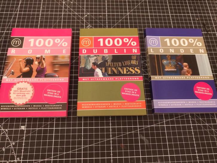 Reisgidsen Rome, Dublin, Londen - 100% Serie, Boeken, Reisgidsen, Zo goed als nieuw, Reisgids of -boek, Europa, Overige merken