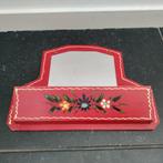 Spiegel,Rood,hout,beschilderd,Wand,1960,Kam,Haar,Brocante, Ophalen of Verzenden, Rechthoekig, Minder dan 50 cm, Minder dan 100 cm