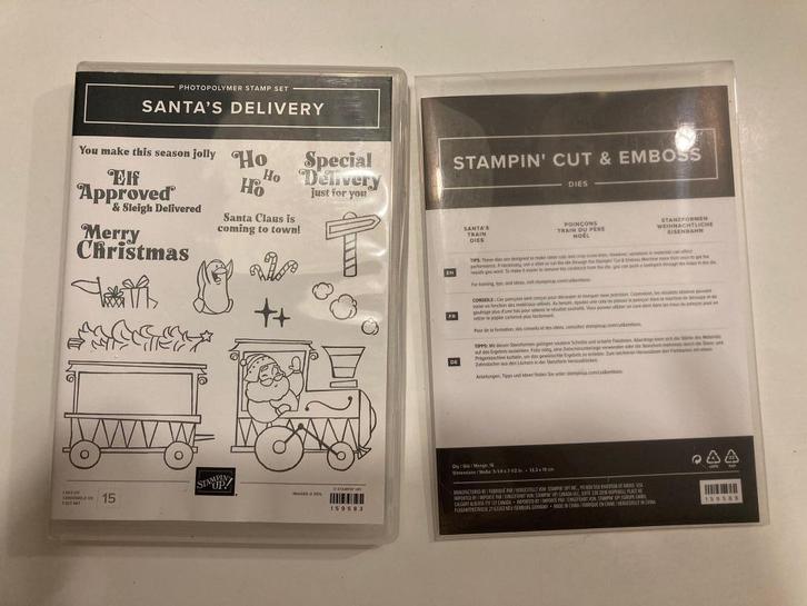 Stampin up - Santa's delivery (met dies), Hobby en Vrije tijd, Stempelen, Zo goed als nieuw, Clearstamp, Ophalen of Verzenden