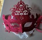 Maskers: 4x glitters roze, blauw, goud, zilver., Ophalen of Verzenden, Nieuw, Carnaval, Accessoires