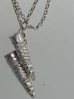 Lange jasseron met breidoppen, Ophalen of Verzenden, Zilver