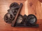 Vintage opium weegschaal met olifant houtsnijwerk, Ophalen of Verzenden