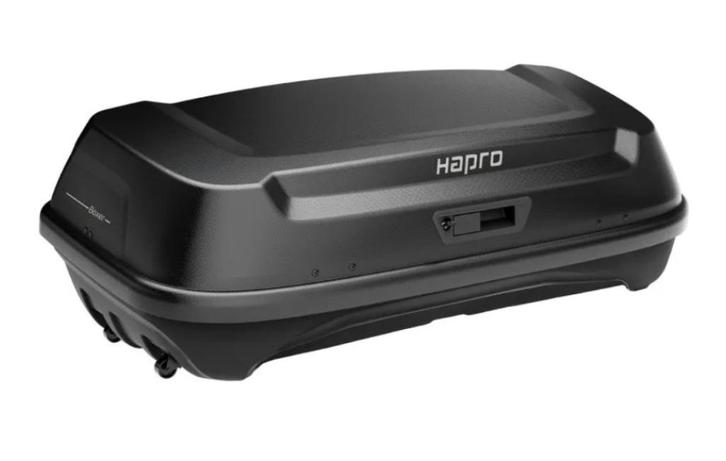 1 x Demo : Hapro Boxer L + Platform 420 Liter - Zwart, Auto diversen, Dakkoffers, Zo goed als nieuw, Ophalen of Verzenden